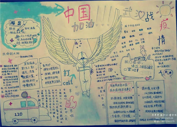 心理健康手抄報-武漢抗疫